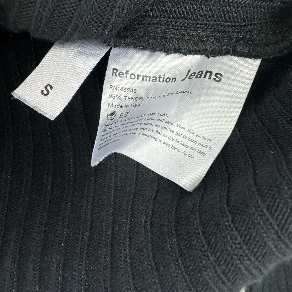 Reformation Jeans Women's Knit Long Sleeves Top Black Size S NWOT